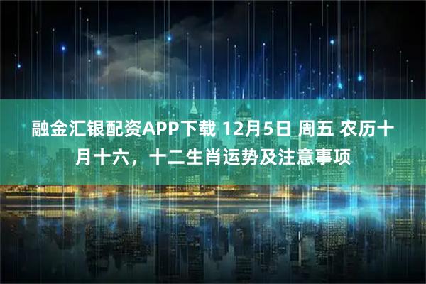 融金汇银配资APP下载 12月5日 周五 农历十月十六，十二生肖运势及注意事项